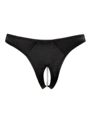 Tanga ouvert en satin avec perles - Cottelli
